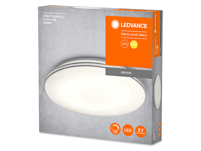 Plafon Orbis LED 40 cm aluminiowy biały