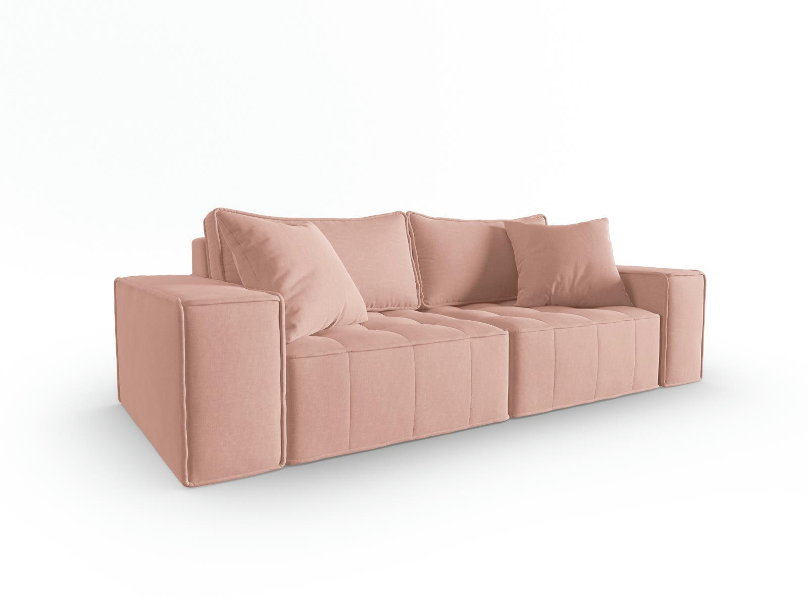 MIKE - Canapé modulable 3 places en tissu structurel rose