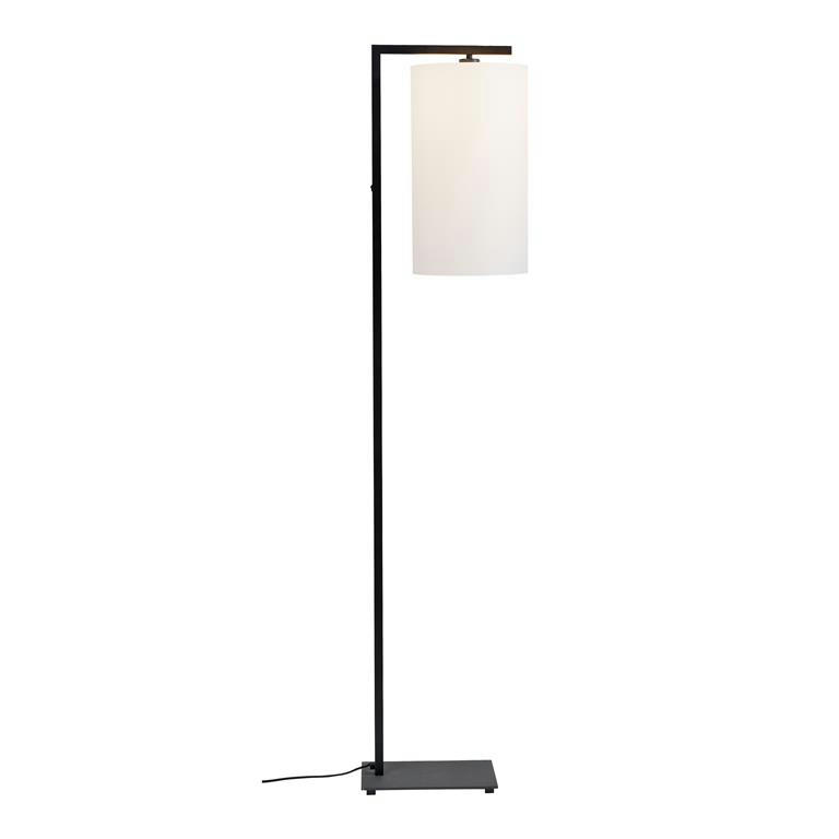 BOSTON - Lampadaire noir avec abat-jour blanc H160cm