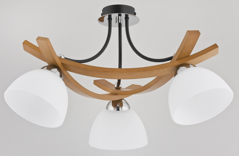 Lampa sufitowa biało-czarna-chromowana JONA 3xE27x15W Alfa