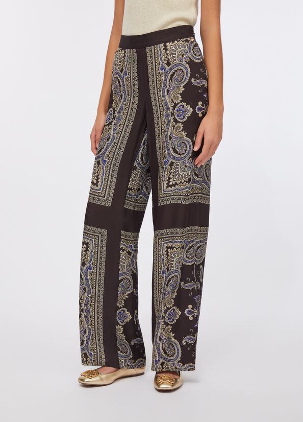 Pantaloni in raso stampato