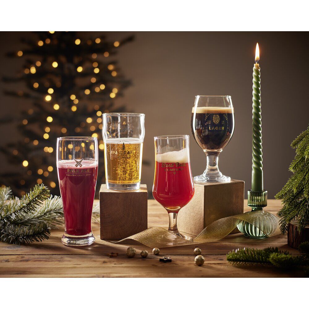 Verre à bière x4 avec inscription type de boisson