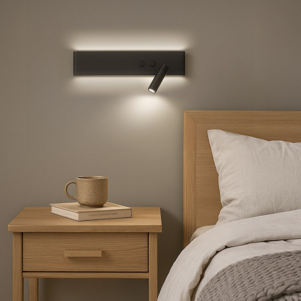 Kinkiet RESORTczarny LED 2x13W 1040lm wym:11x33x8cm IP20 Milagro