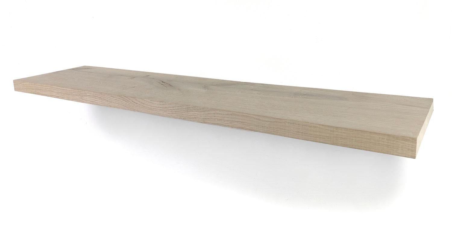 Rustiek eiken zwevende wandplank 25mm massief recht 170 x 19 cm