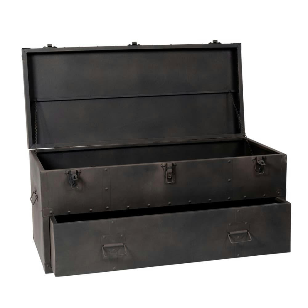 Namasuba - Malle en acier anthracite L 89 cm NAMASUBA