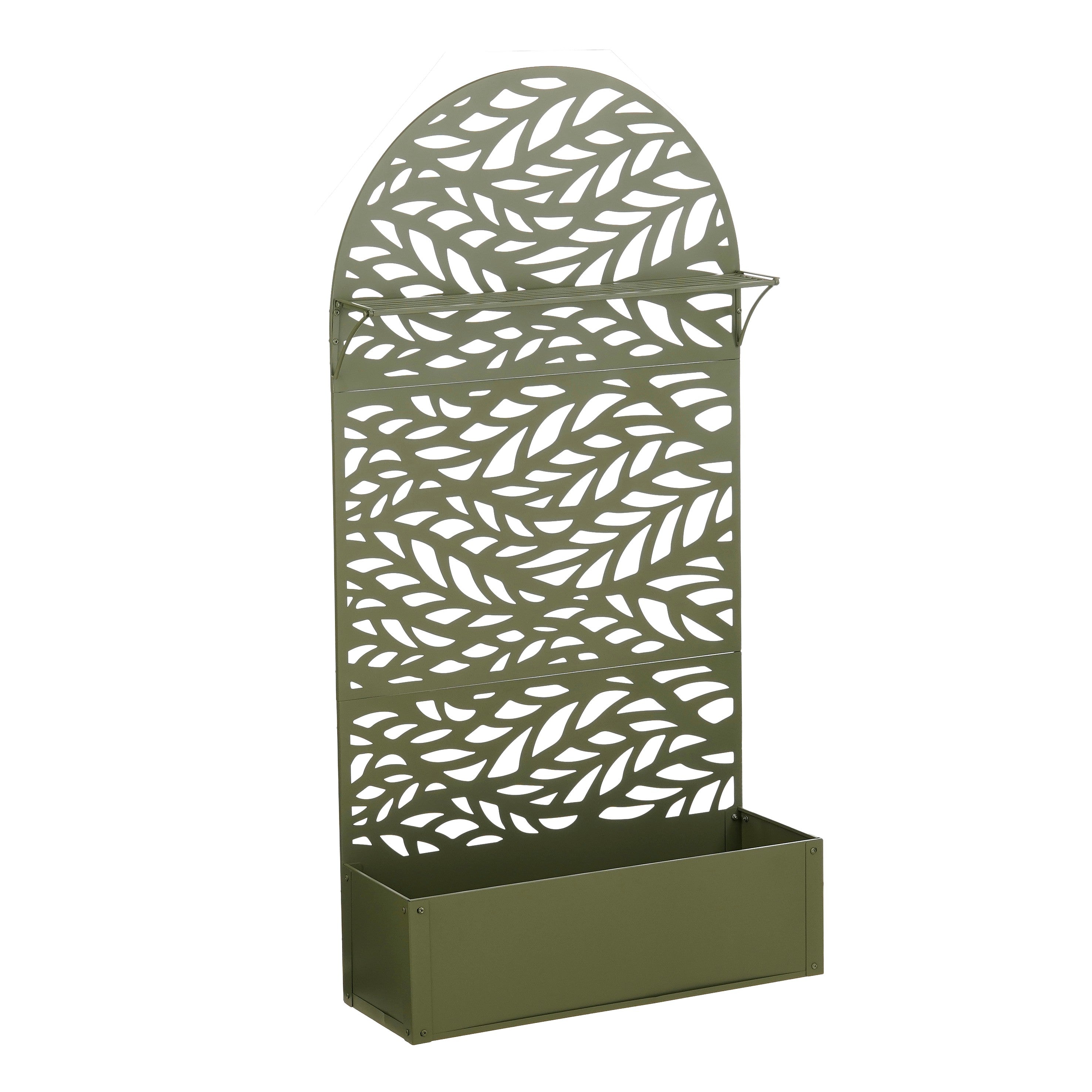 Mica Decorations Sapri Plantensteun - Plantenbak met Klimrek voor Klimplanten - Plantenstandaard Vrijstaand of tegen Muur - 90 x 33 x 180 cm - Groen