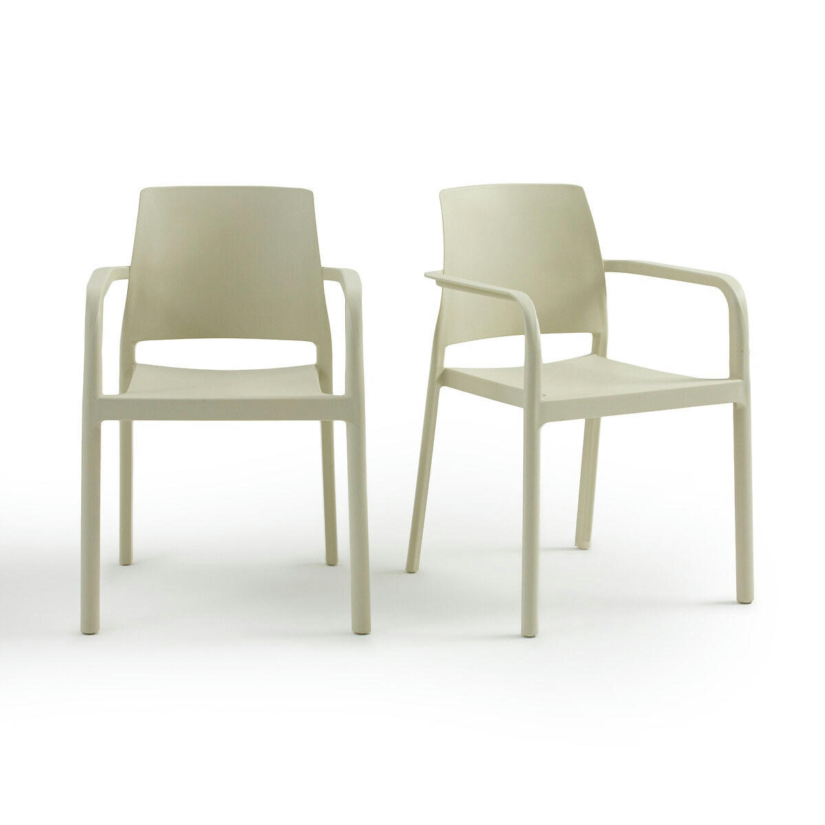 Lot de 2 fauteuils empilables polypropylène, Kenta