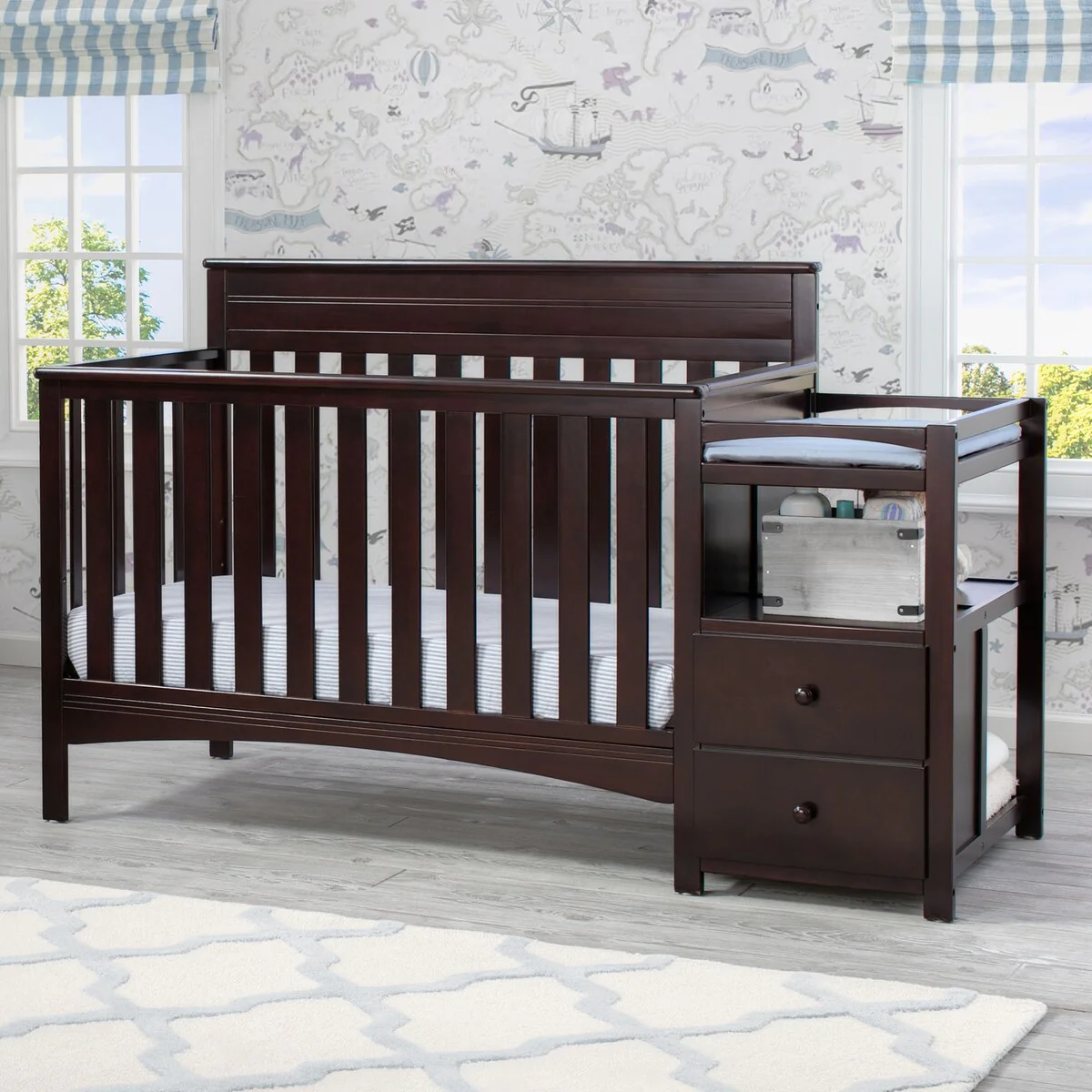 Delta Children Presley Grey Convertible Crib N Changer