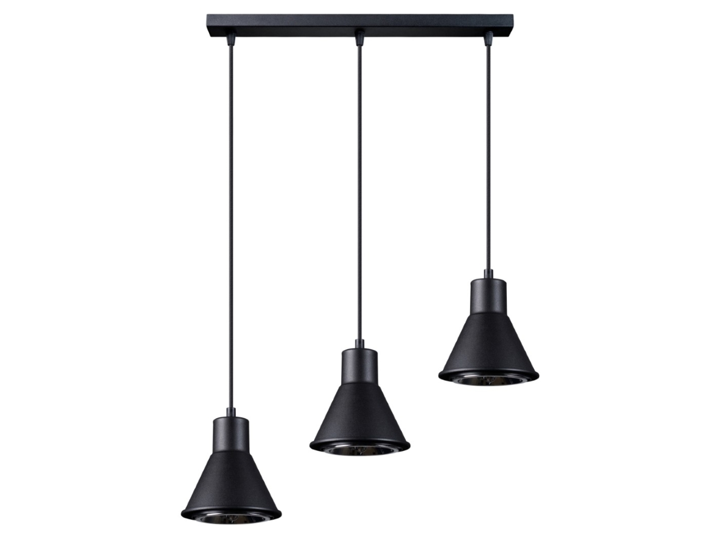 Lampa wisząca Tazila 3-punktowa stalowa czarna