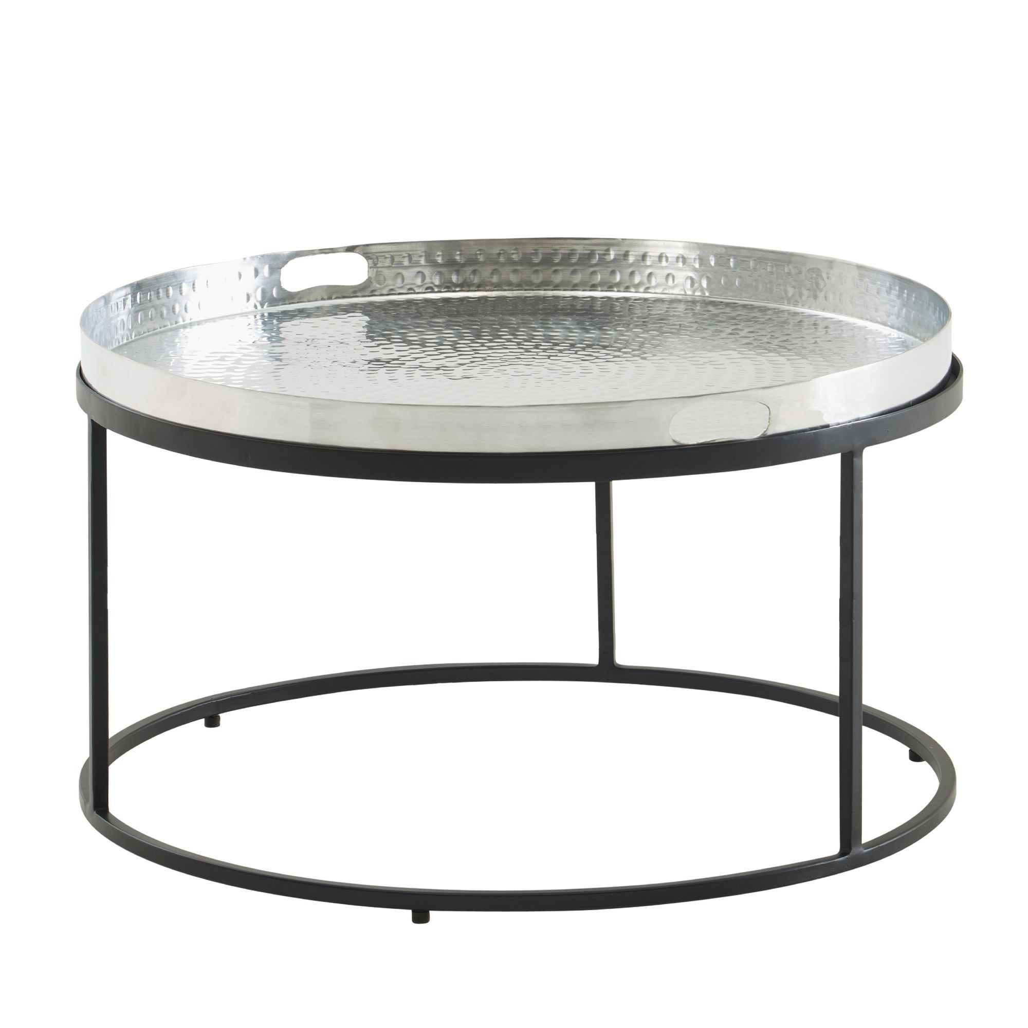FineBuy Stolik kawowy metal srebrny