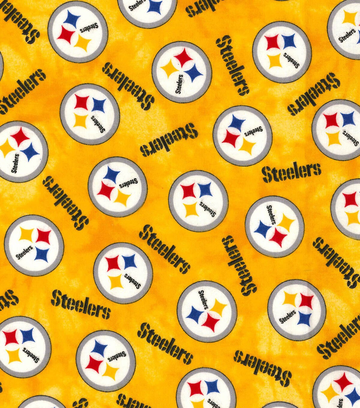 Fabric Traditions Pittsburgh Steelers Flannel Fabric 42 Tie Dye