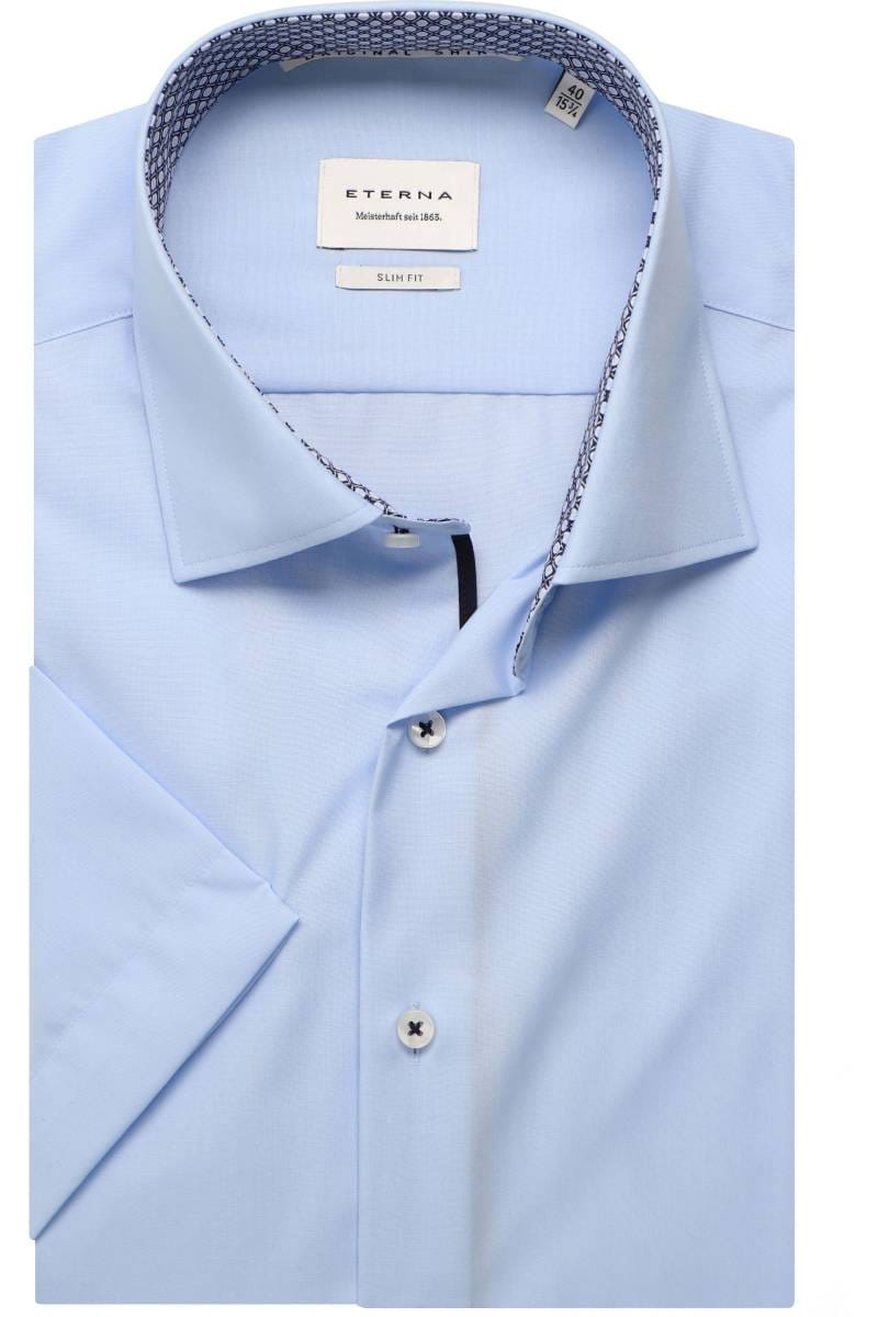 ETERNA Slim Fit Hemd hellblau, Einfarbig