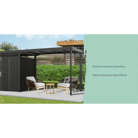 Seitendach, BxHxL: 274 x 218 x 274 cm, für Premium Systemhaus Gr. 4