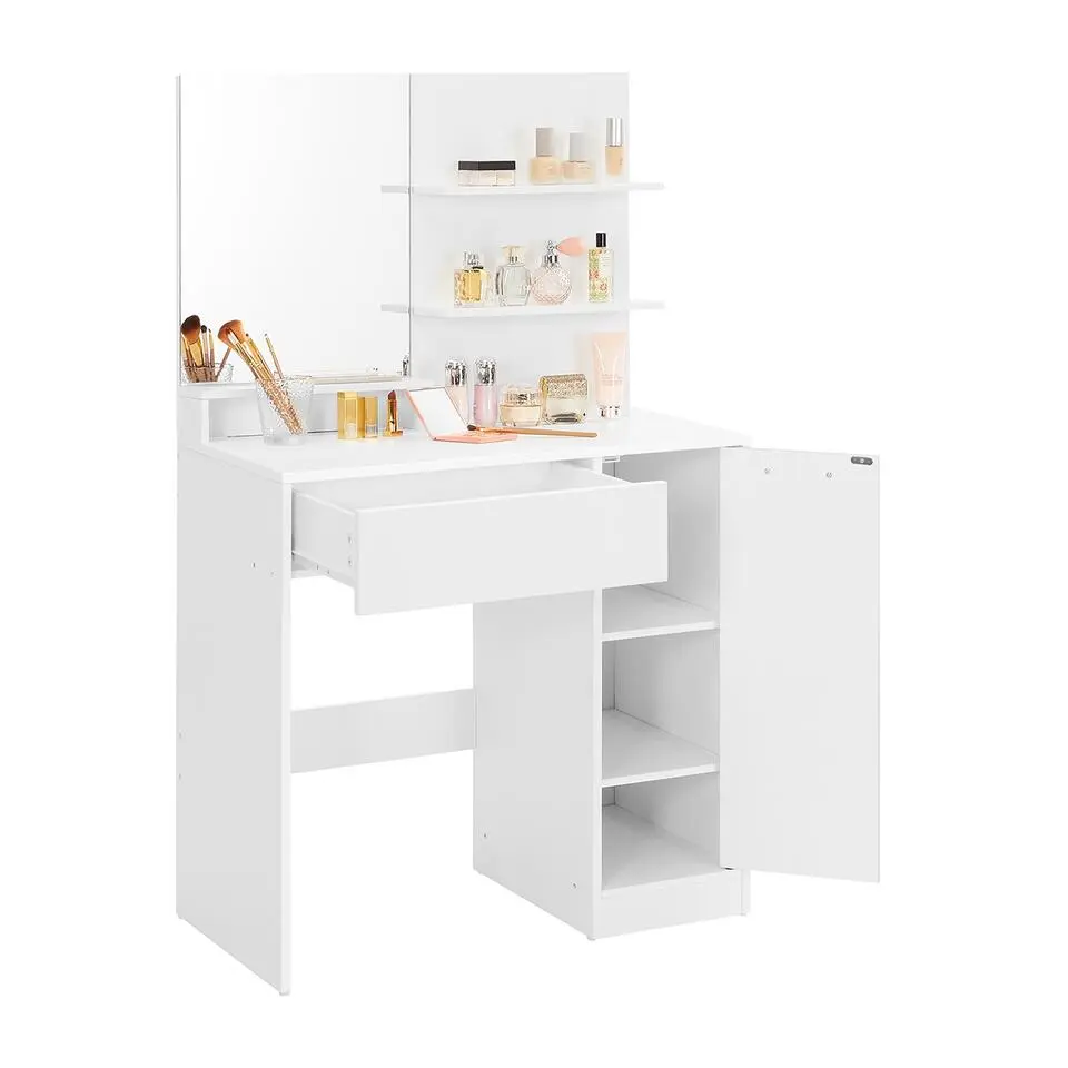 Furnihaus Kaptafel met rechthoekige spiegel en 1 lade cosmetische tafel