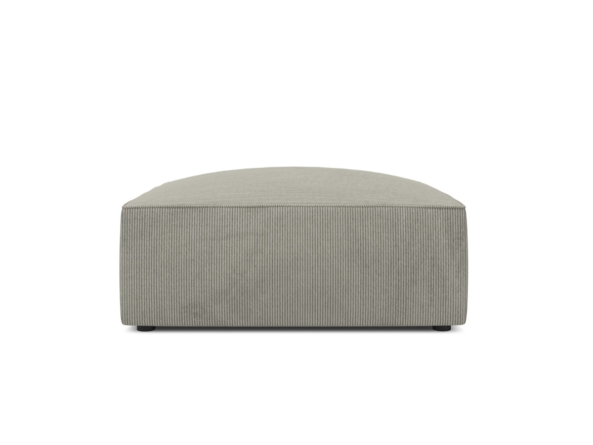 Micadoni Poef Ruby ribfluwelen, lichtgrijs - 93x93x40cm