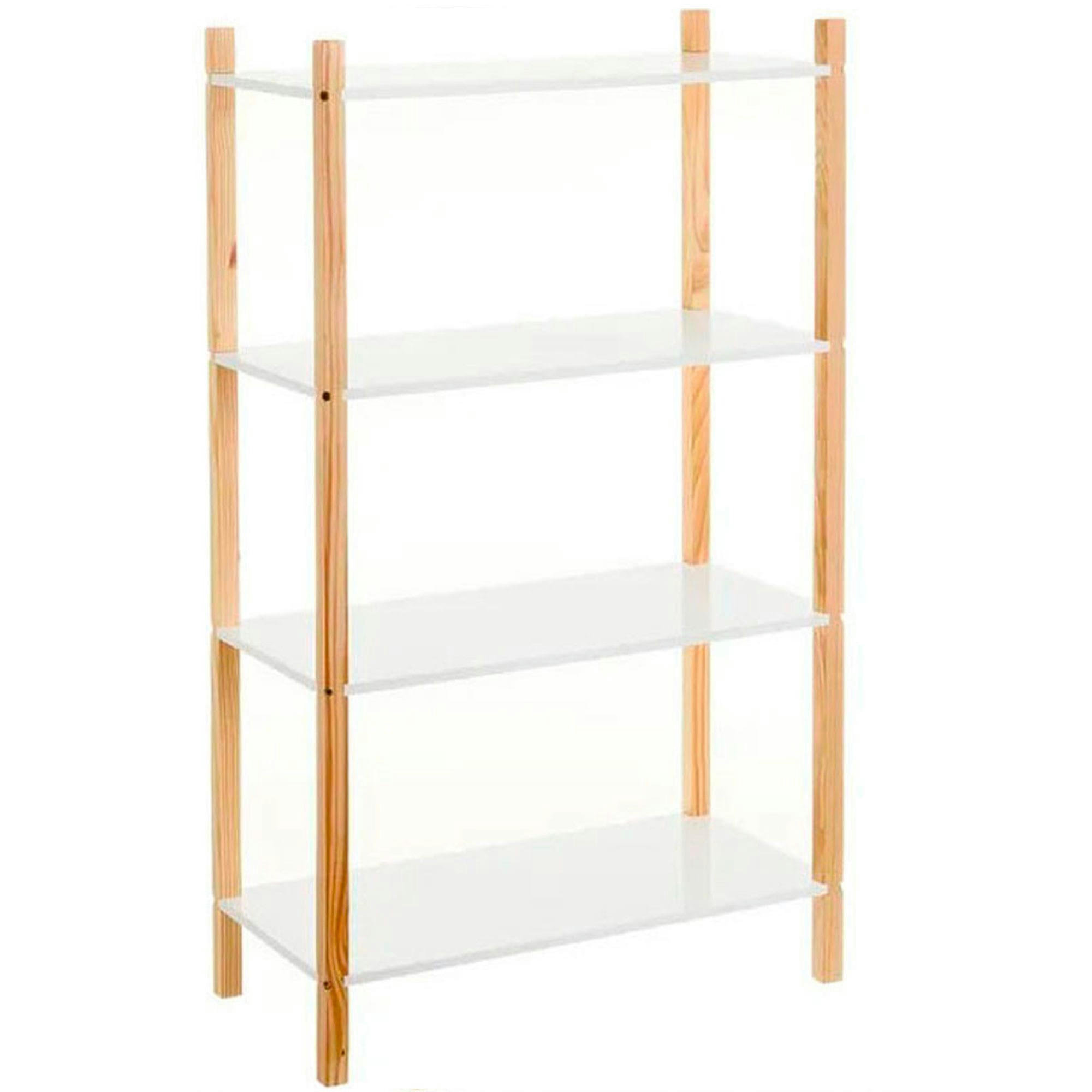 - Étagère chambre enfant 4 étages blanc et bois - 60x30x106.5cm