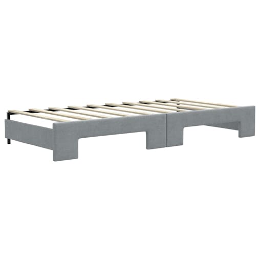 NNEVL Daybed with Trundle and Drawers Light Grey 90x190 cm Fabric