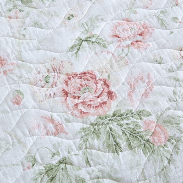 Laura Ashley Breezy Floral Cotton Pink 4 Piece Daybed Cover Set