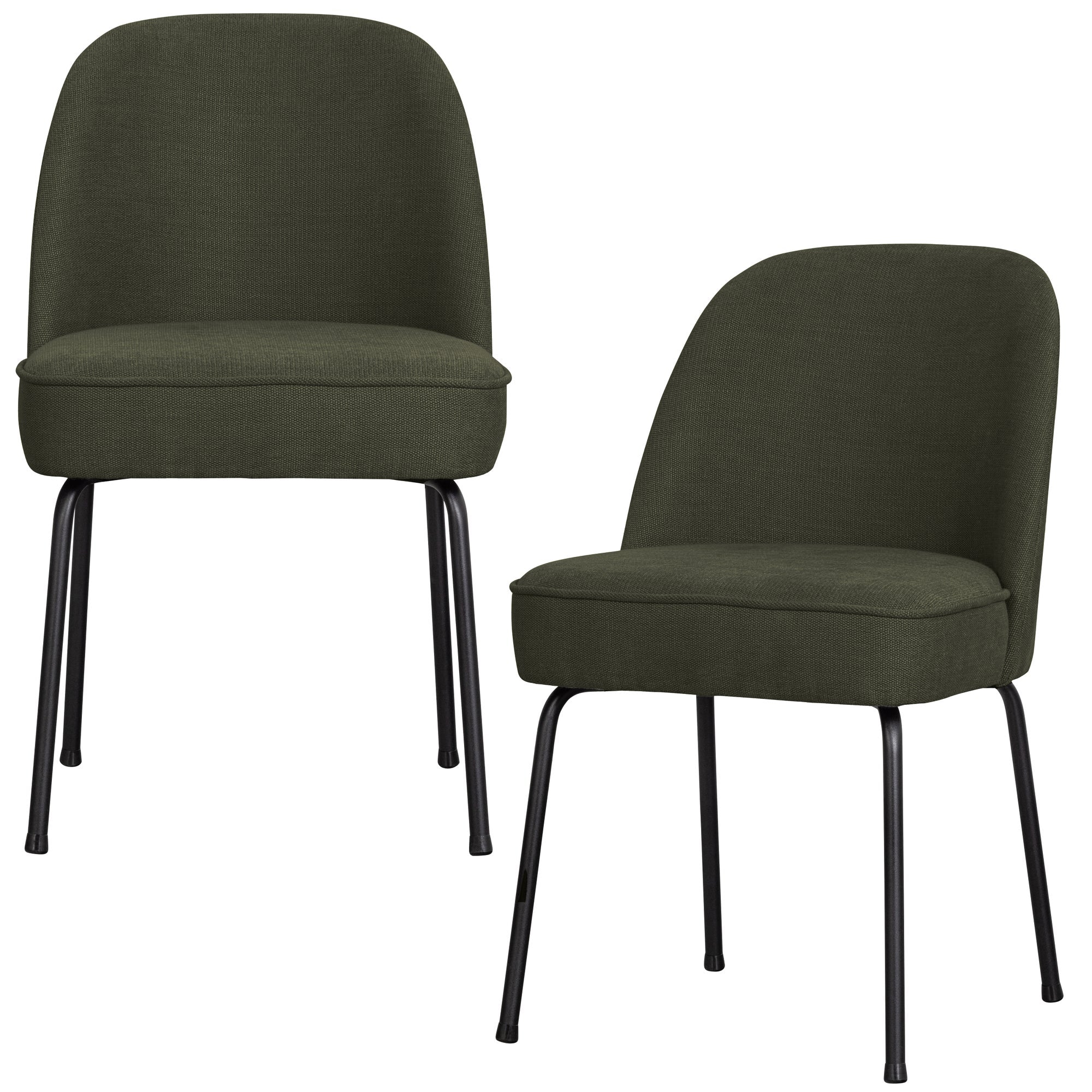 WOOOD eetkamerstoelen Vogue - Geweven Stof - Groen - Set van 2
