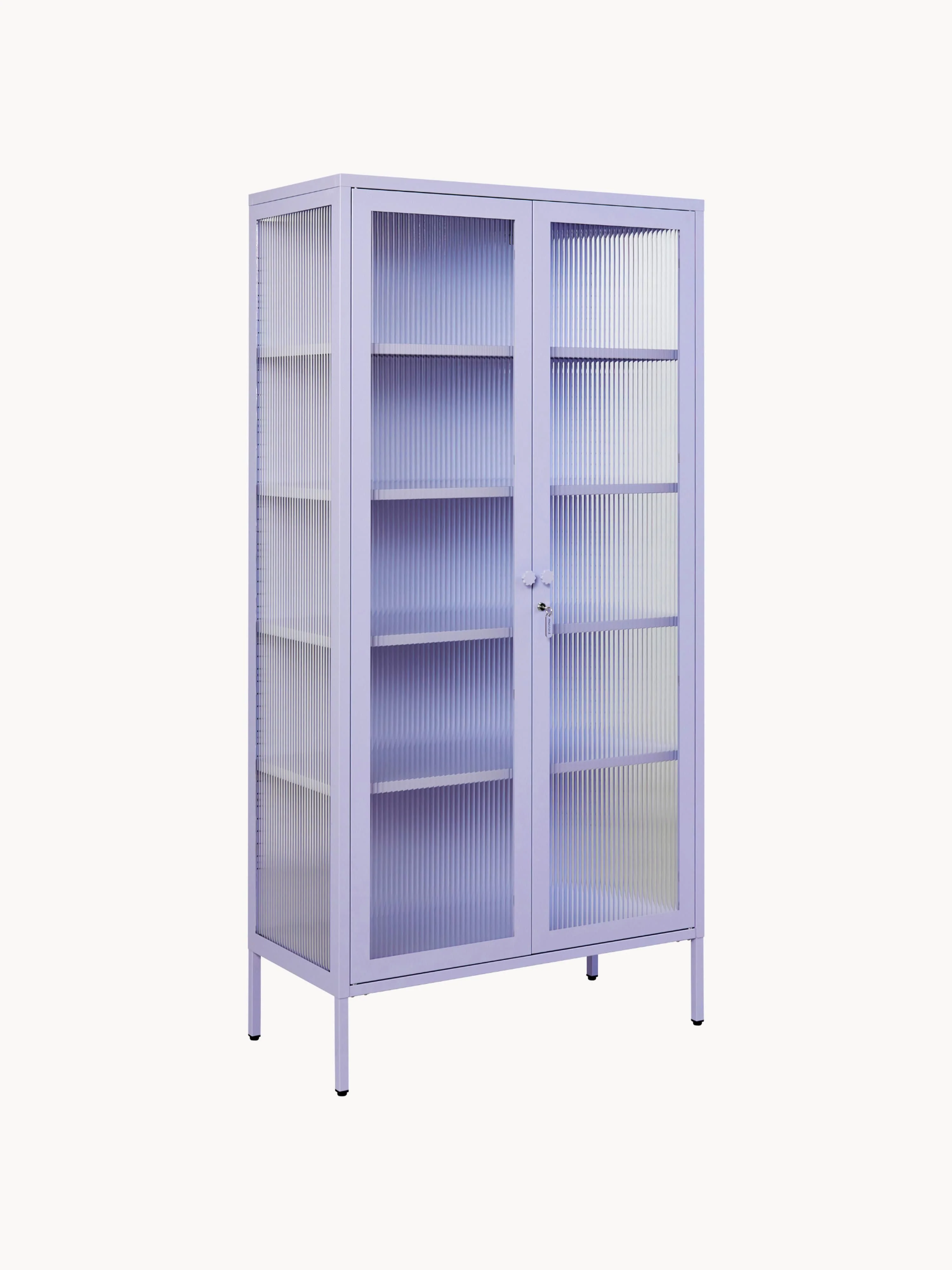 Metall-Vitrine The Collector mit geriffeltem Glas