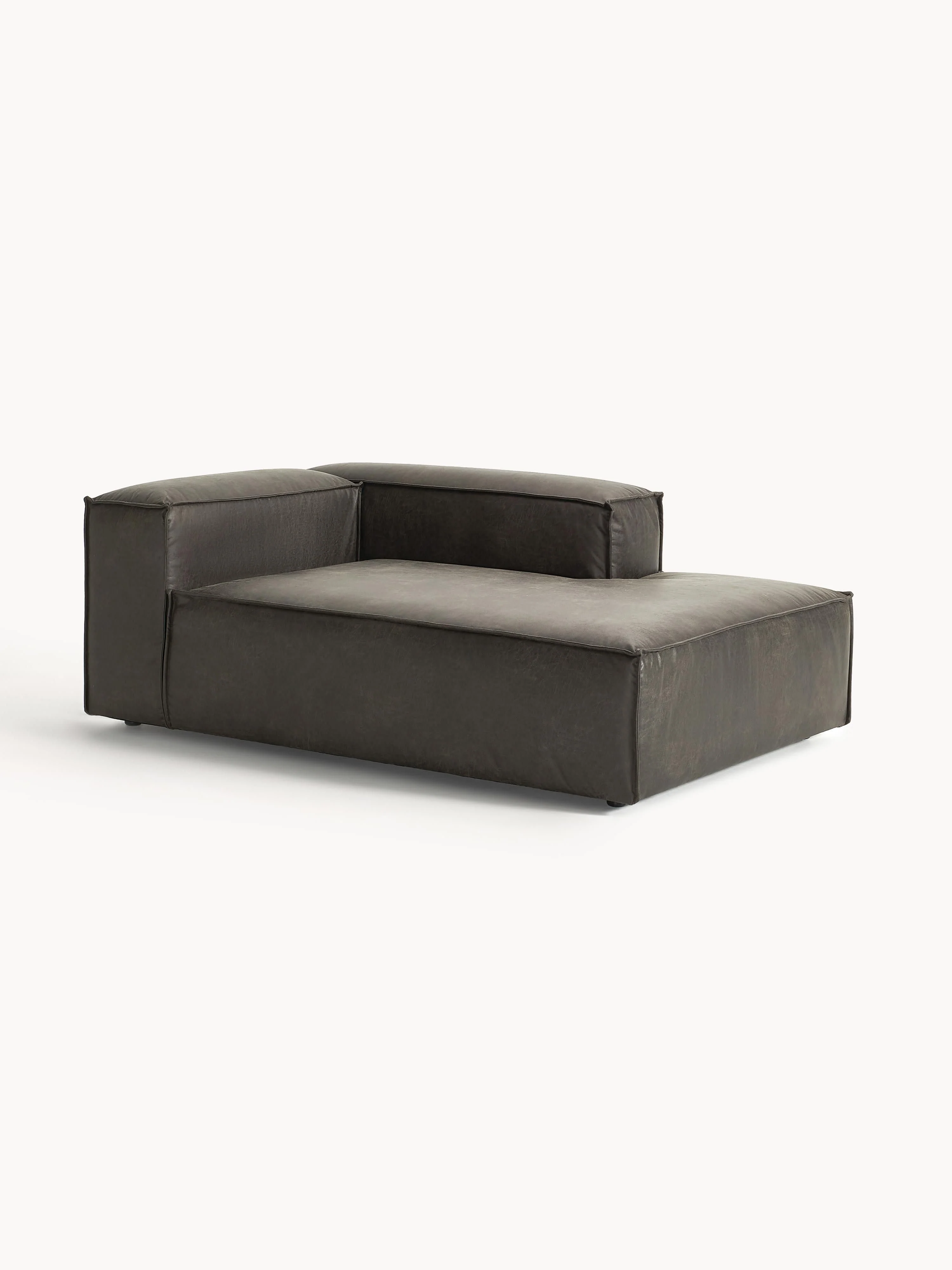 Ottomane-Eckmodul Lennon aus recyceltem Leder