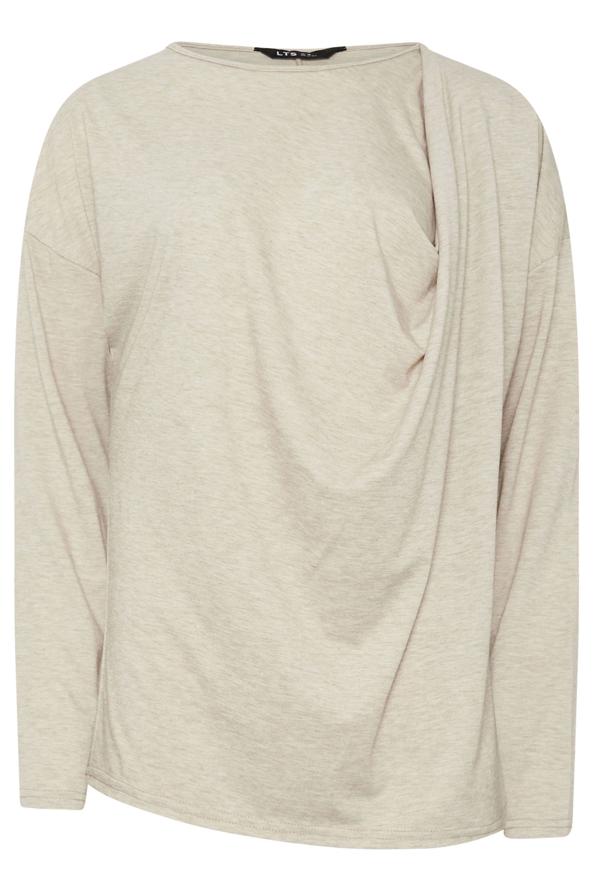Long Tall Sally Tall Long Sleeve Draped Front Top