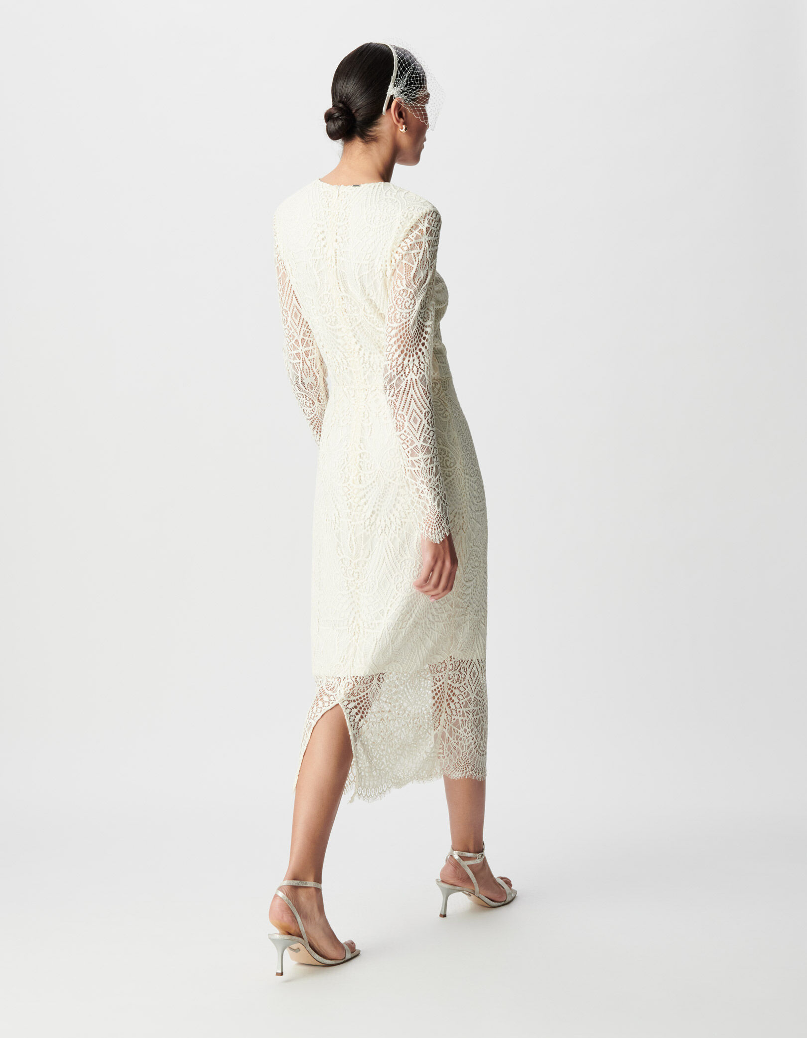 Robe longue blanche dentelle Femme