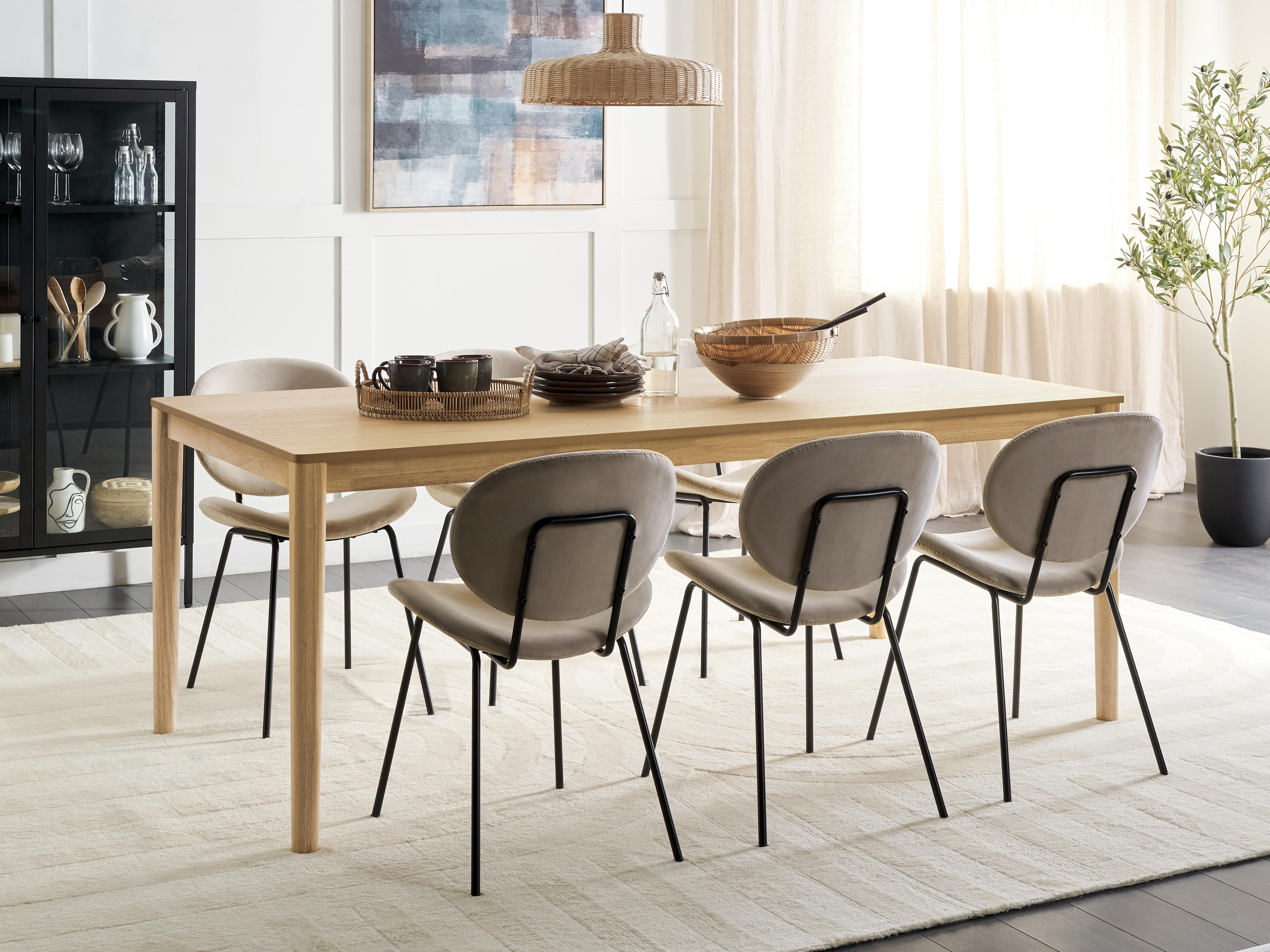 Dining Table ERMELO Natural Ash Wood 200 cm 100 cm