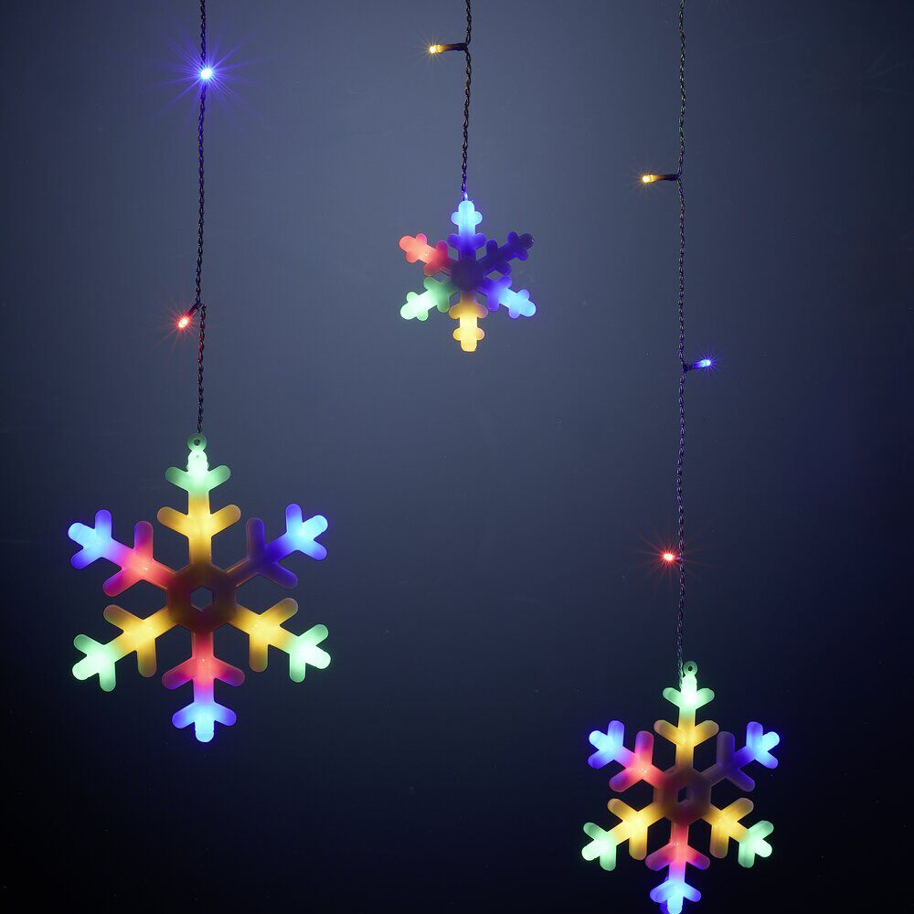 Guirlande de No&euml;l lumineuse 160LED bordure toit flocon multicolore