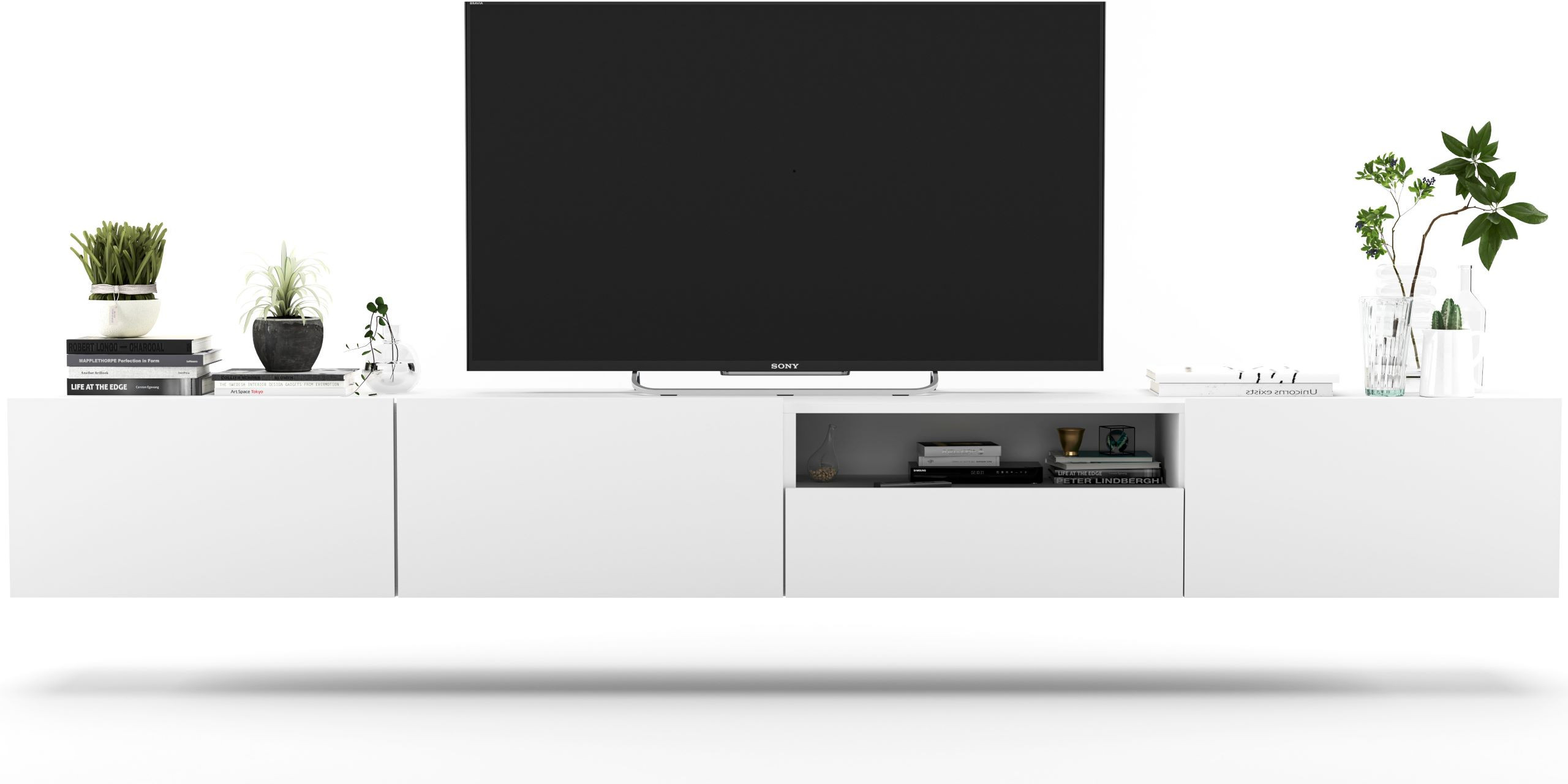 Wisząca Szafka RTV Loft komoda RTV Biała 240cm