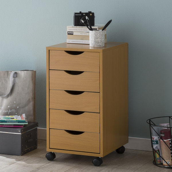 FineBuy Kontener biurowy mdf brązowy