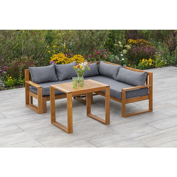 Gartenmöbelset »Merida«, 4 Sitzplätze, Holz, inkl. Auflagen