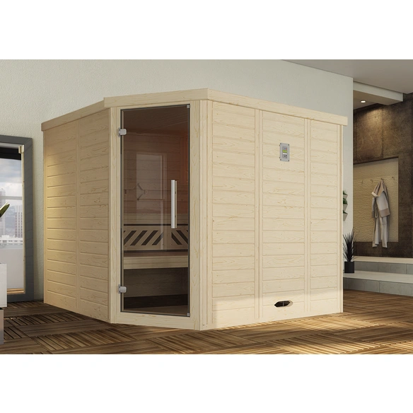 Ecksauna »Kemi Eck 2«, ohne Ofen, BxHxT: 245 x 199 x 195 cm