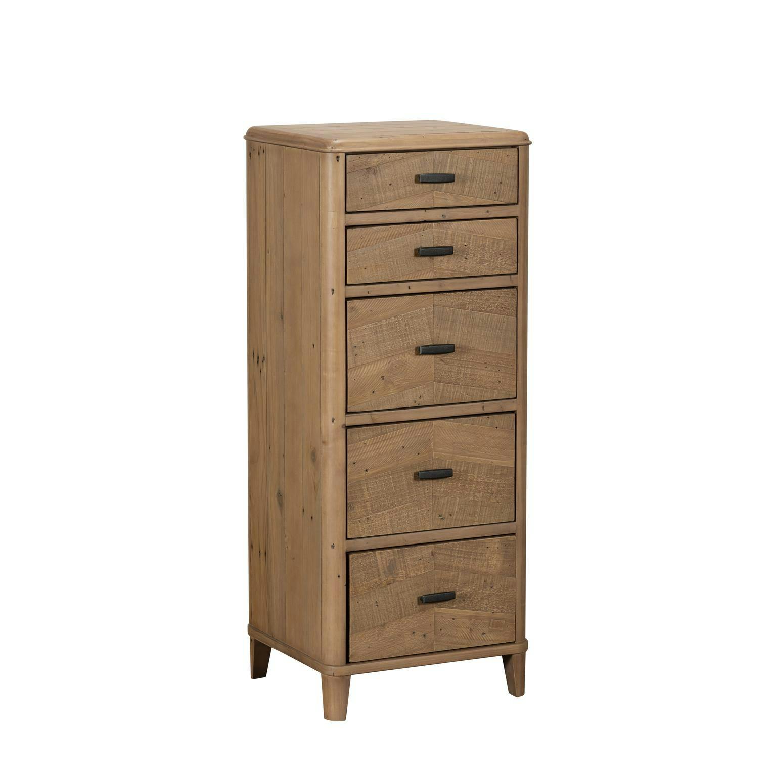 Chiffonnier en bois recyclé FSC 5 tiroirs HANOI
