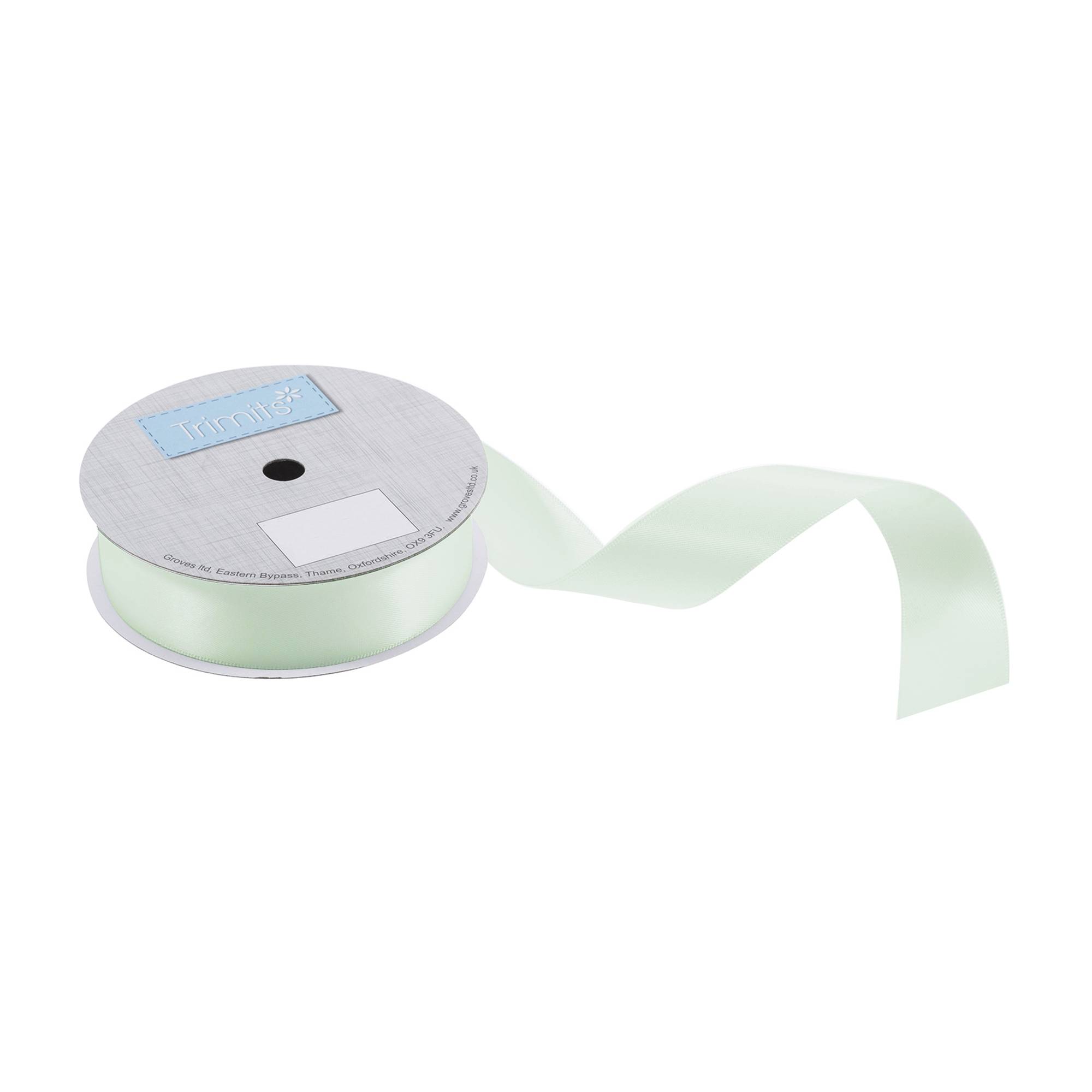 Trimits Mint Green Double-Faced Satin Ribbon by the Metre 25mm
