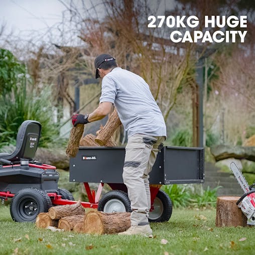 NNEMB 270kg Capacity Metal Dump Cart, for Ride on Mower