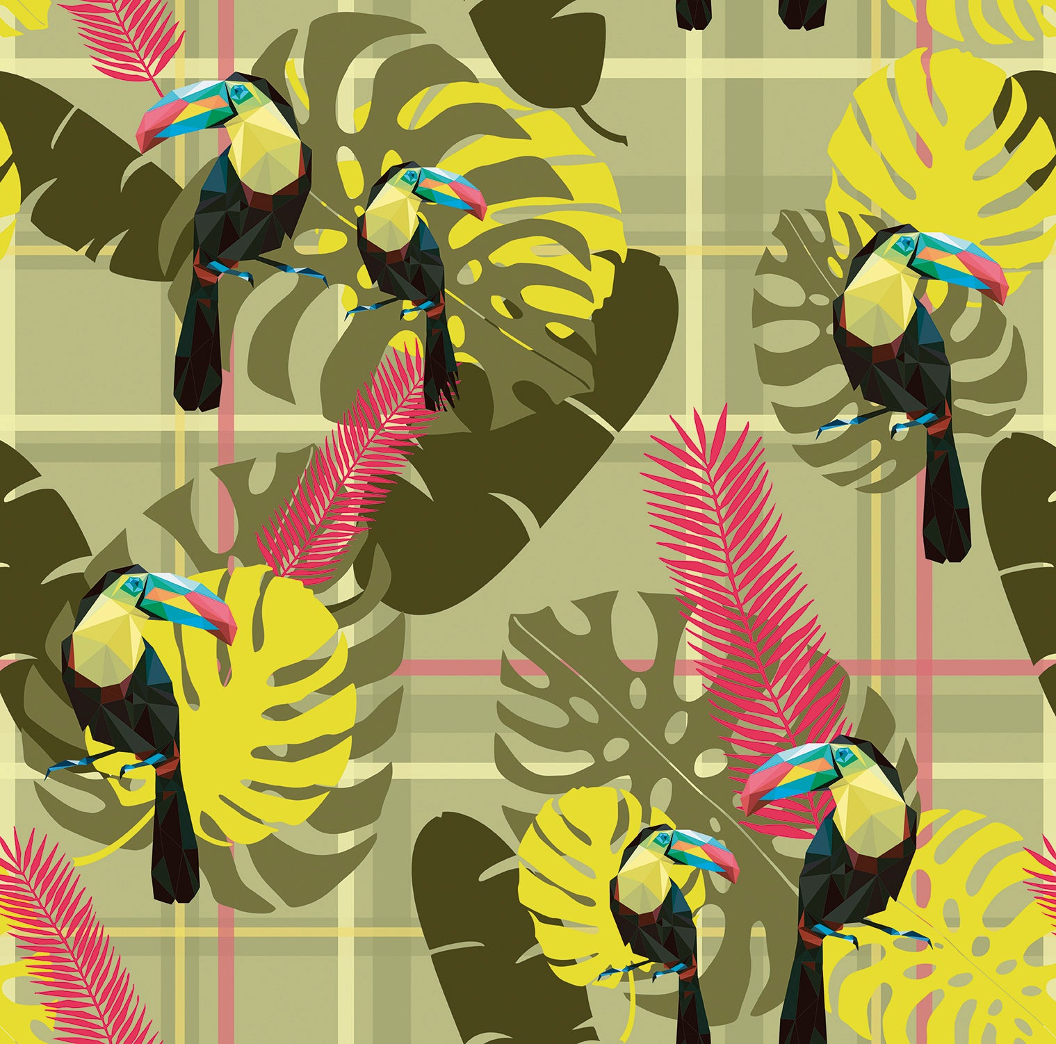 Walls4You behang tropische jungle bladeren groen - 53 cm x 10 m - 640117