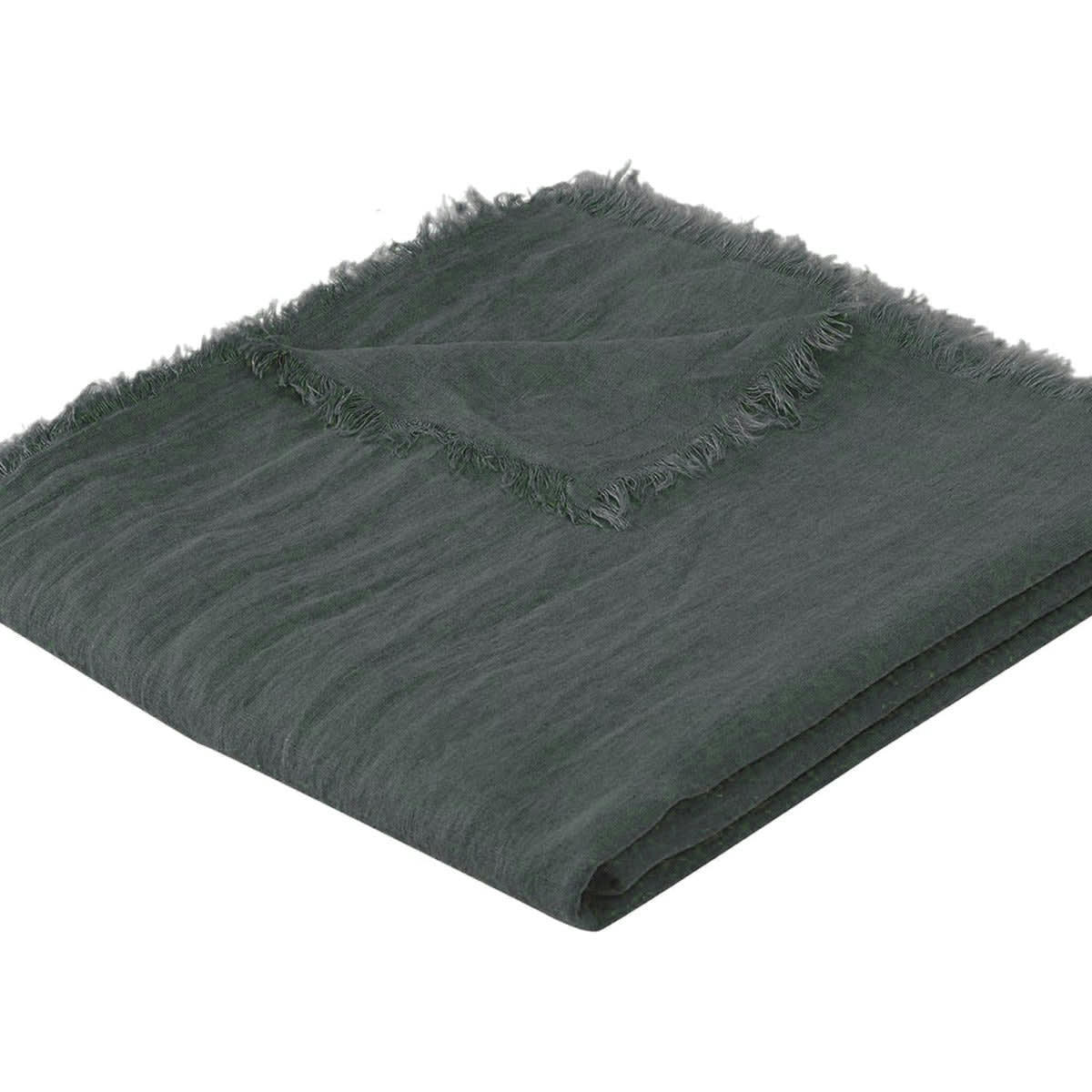 HORTENSE - Jeté de lit grand modèle lin lavé  180x260 gris ardoise