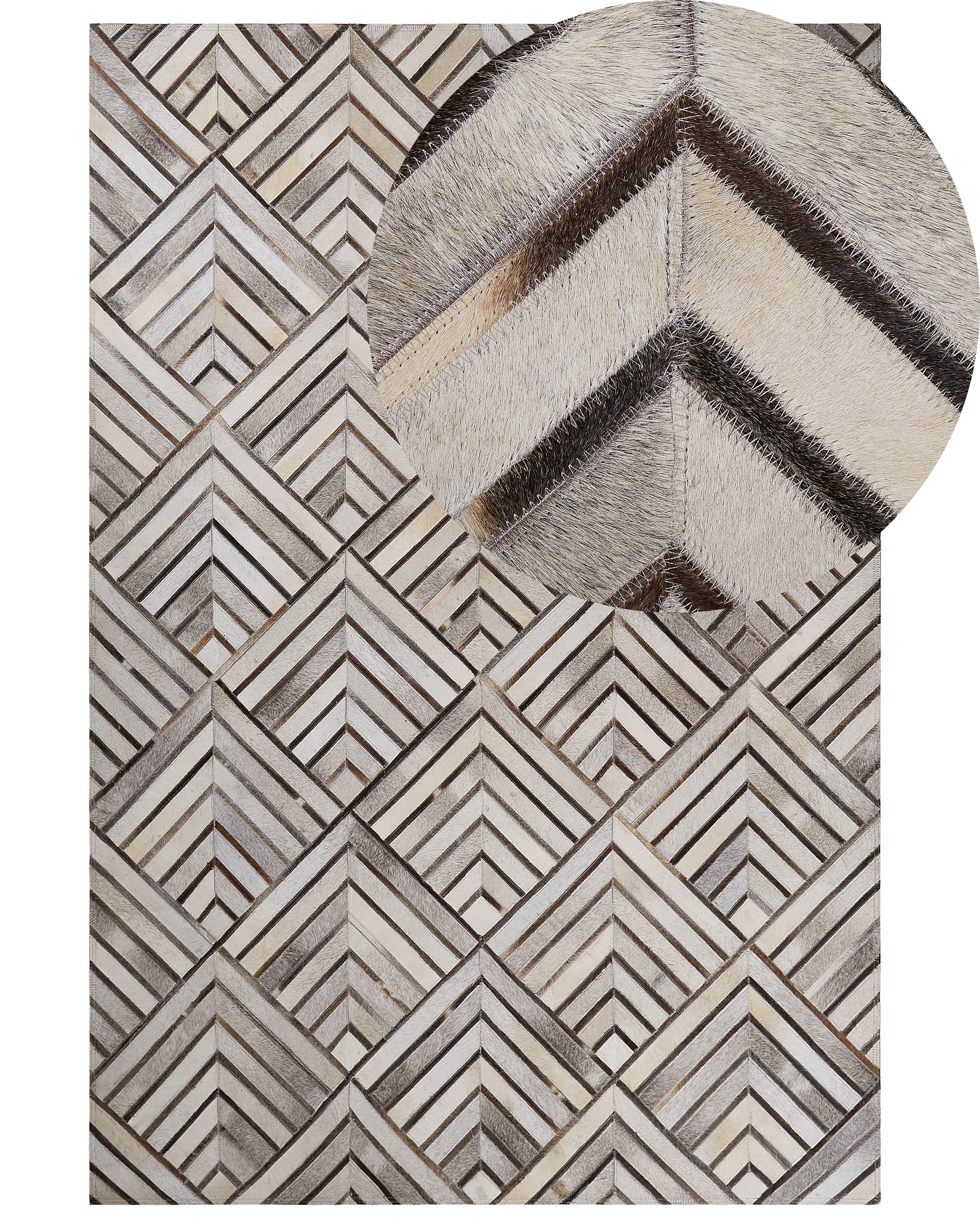 Rug TEKIR Beige 140 x 200 cm Leather
