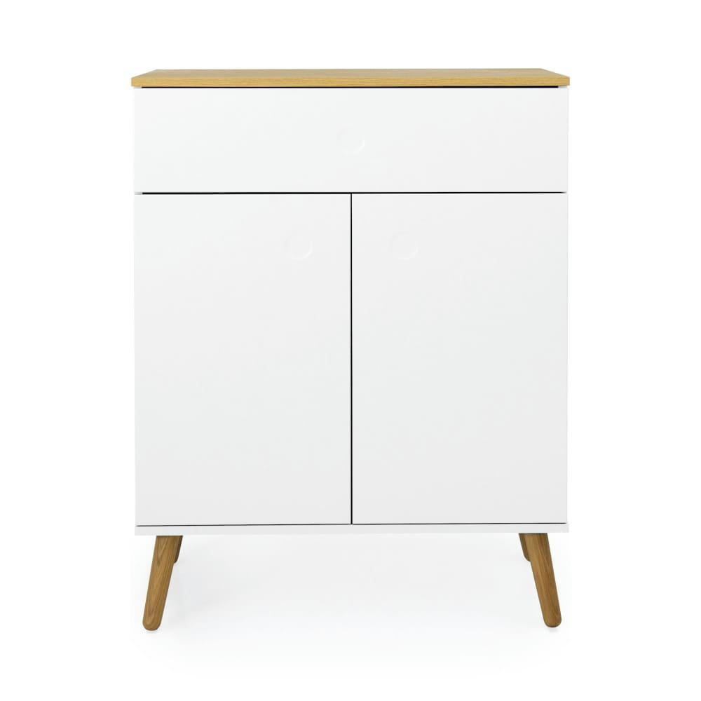 DOT - Petit buffet en bois 1 tiroir 2 portes L74cm blanc