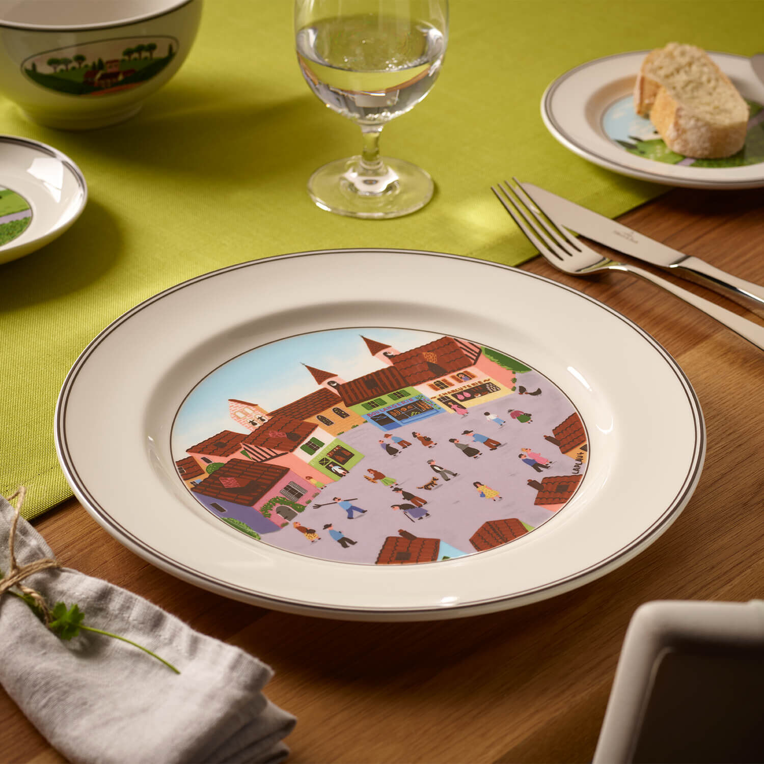 Design Naif Dinner plate - Multi-colored, 10.7'', Premium Porcelain