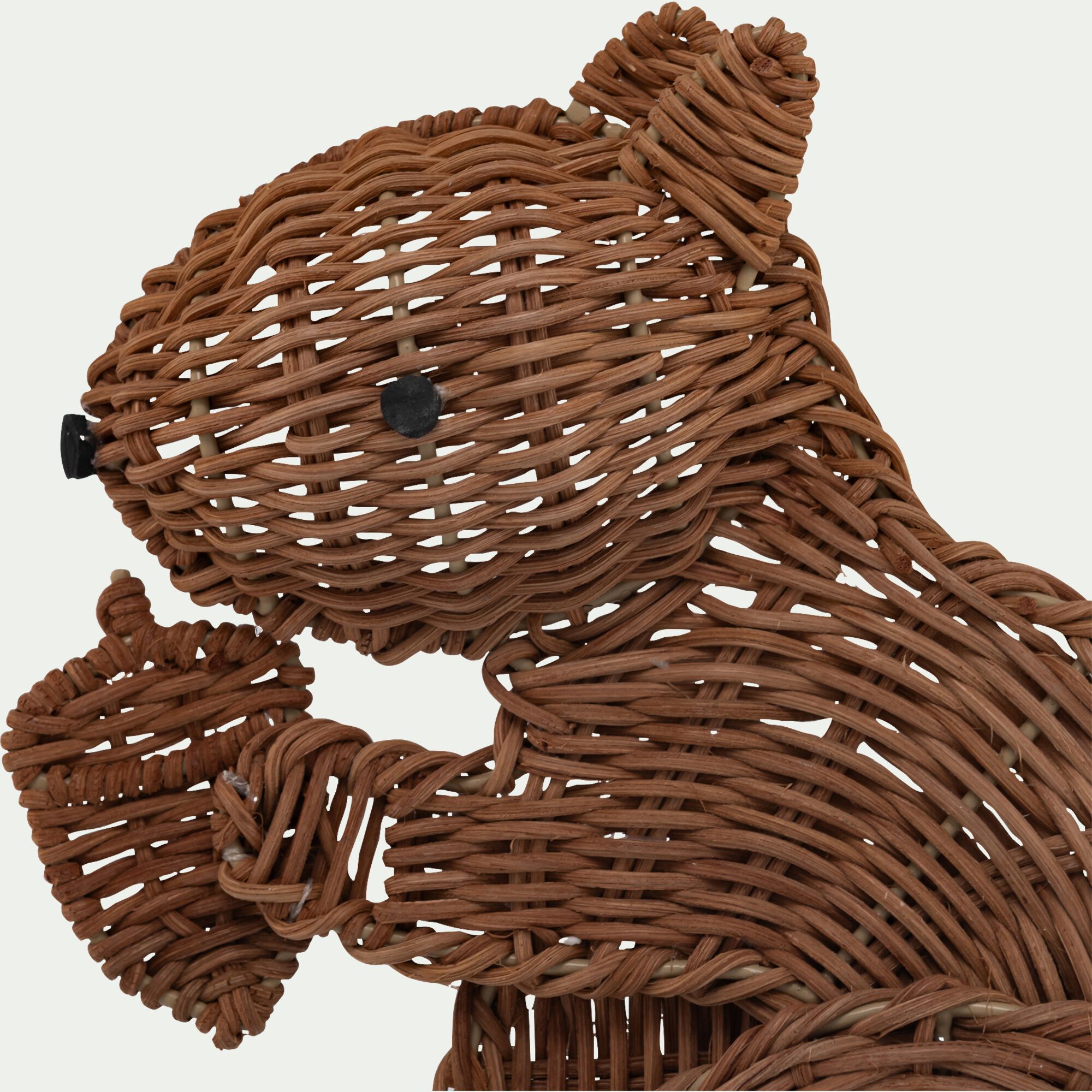 ECUREUIL - Déco murale écureuil en rotin blanchi H35cm - naturel
