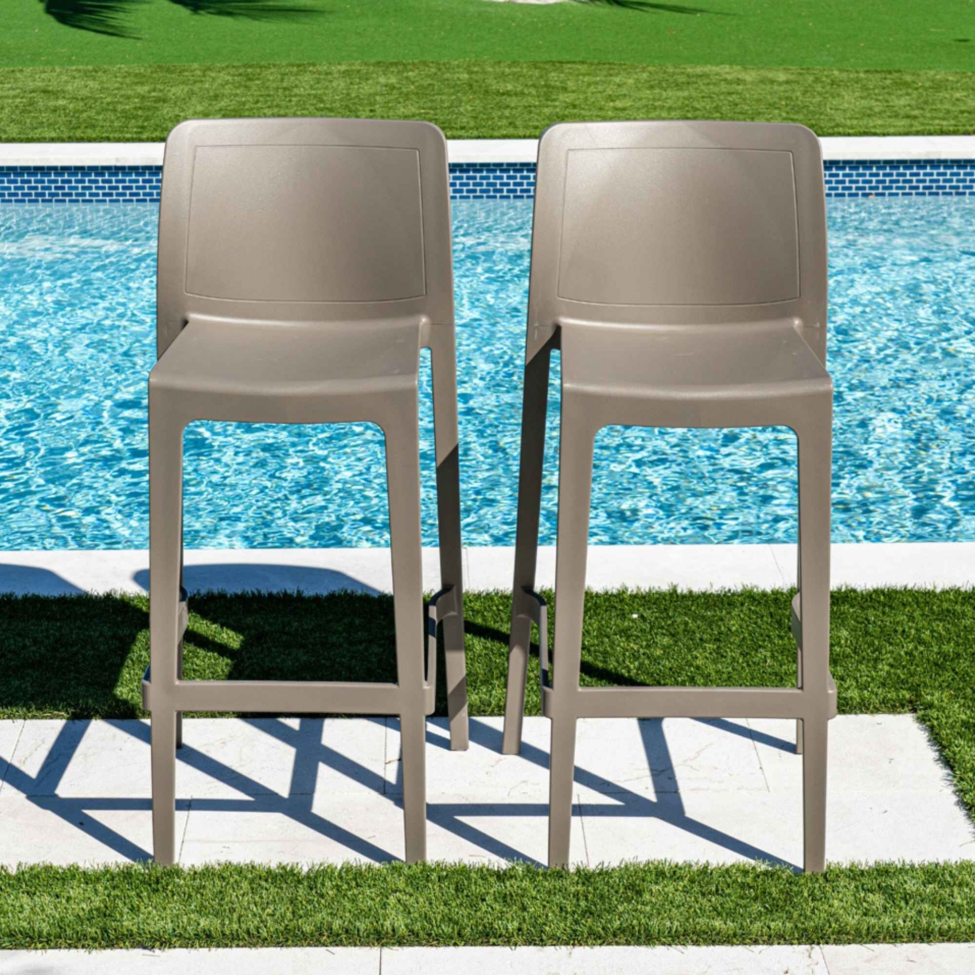 Luna Set of 2 Barstools - Cappuccino