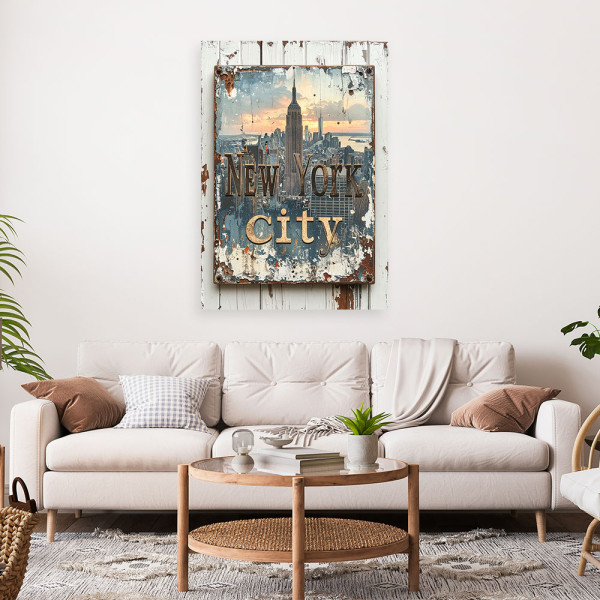 Obraz do salonu biura loftu hotelu, Napis Nowy Jork Vintage 20x30
