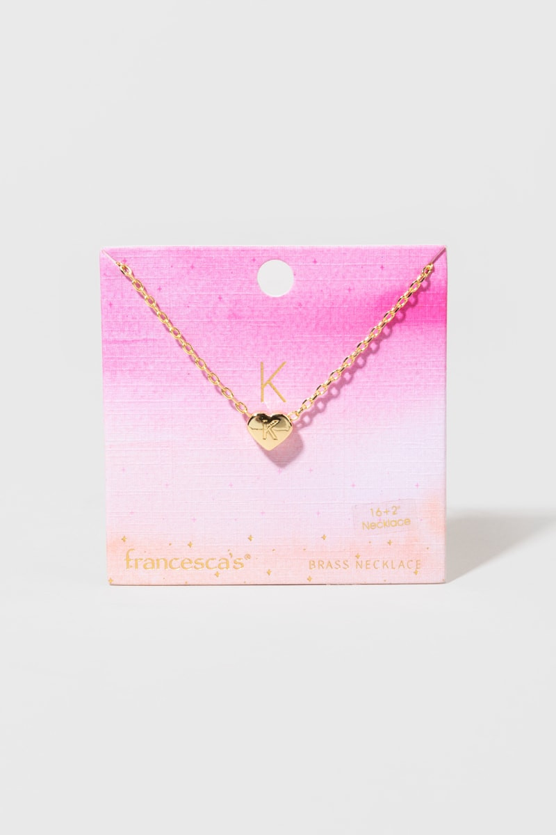 Initial Heart Pendant Necklace