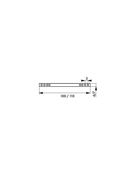 Accessoire carré percé pour porte intérieure, carré 6x100mm - THIRARD