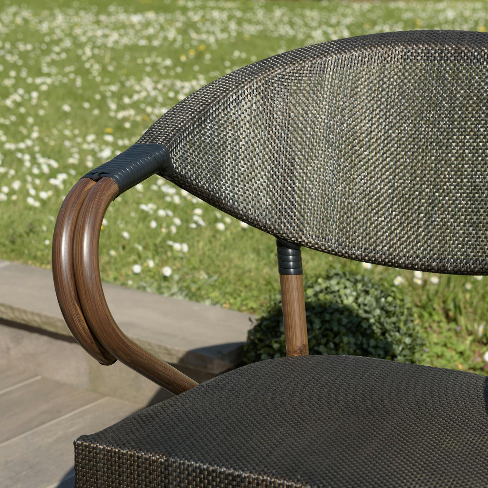 Fauteuil de jardin bistrot acier et textilène marron (lot de 2) GIJON