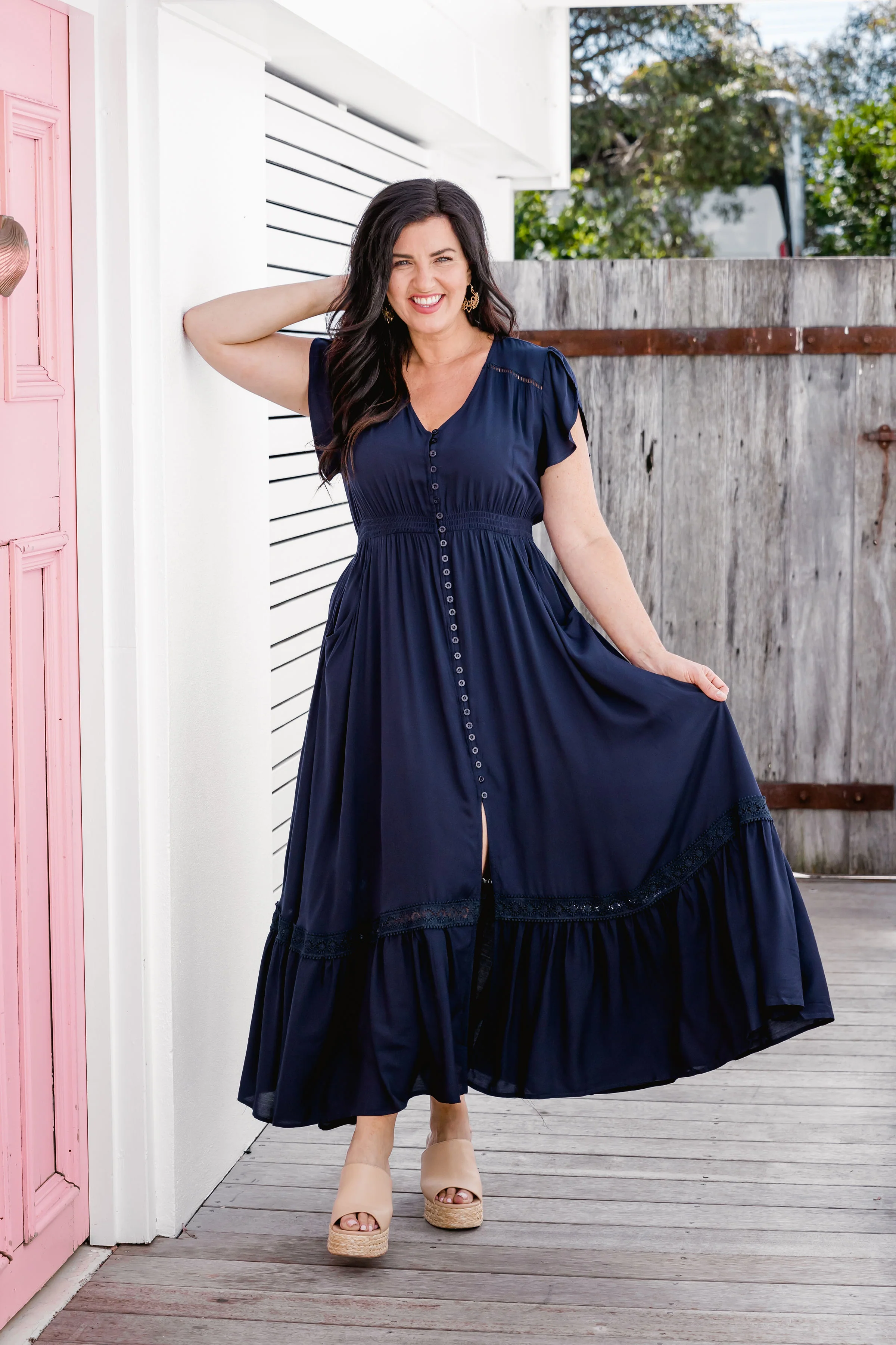 Shayla Maxi Dress in Navy