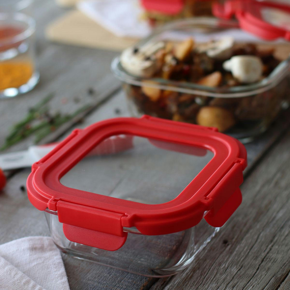 CRISTAL - Boîte hermétique carré 310ml en verre