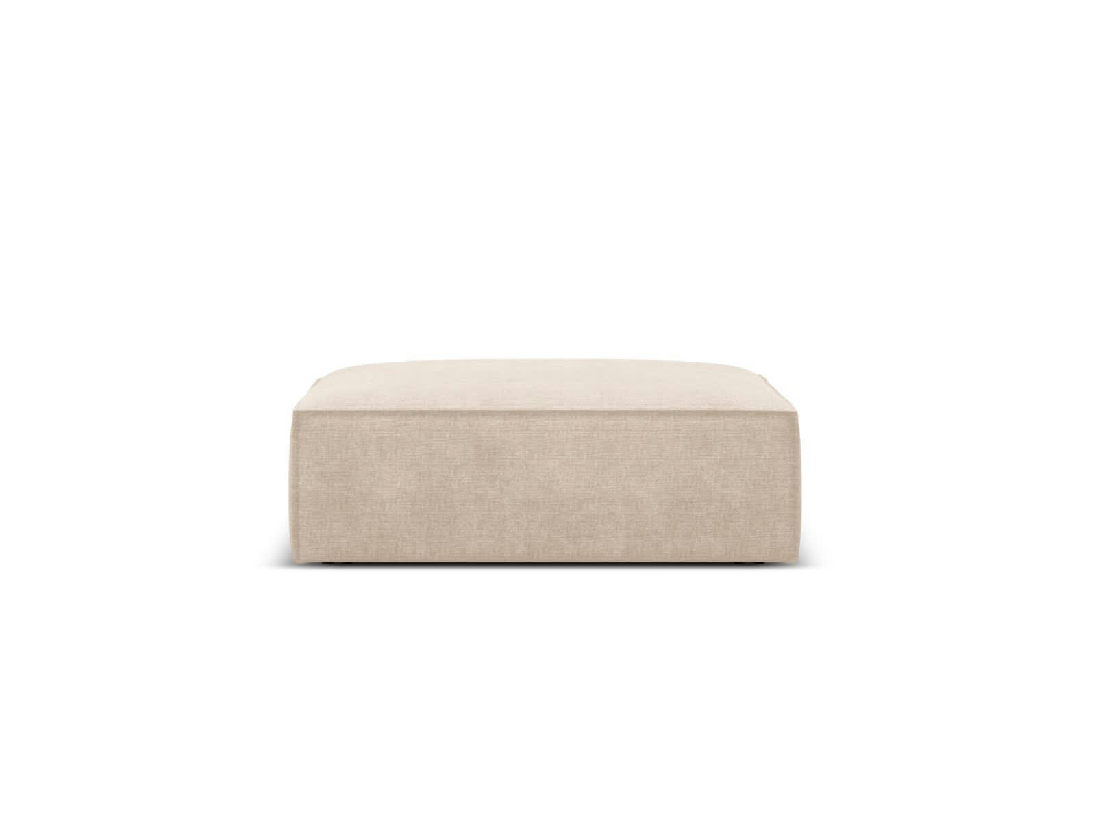 KAELLE - Pouf 1 place en tissu chenille beige
